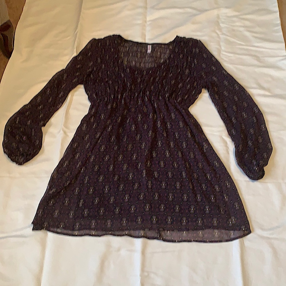 Tunic/mini dress purple pattern size large
